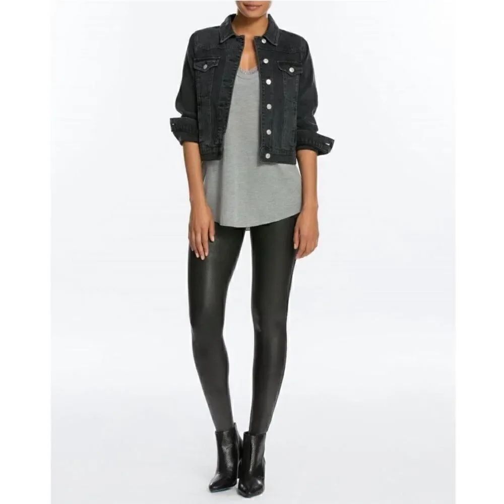 SPANX faux leather legging in black Small NEW $98